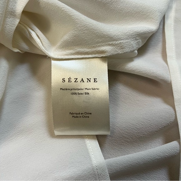 Sezane Mathilda Blouse in Ecru White Size 34 - Picture 8 of 9